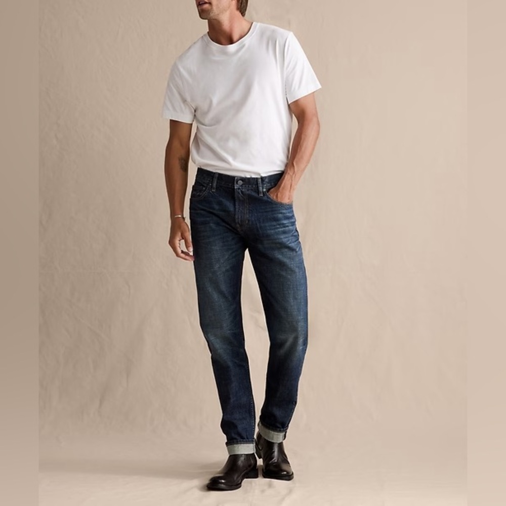 BANANA REPUBLIC SLIM SELVEDGE JEANS BUTTON FLY 34x32